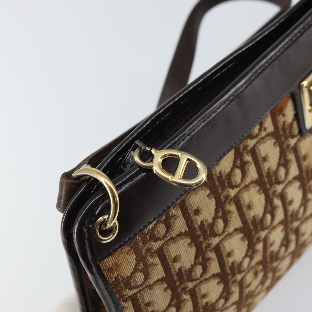 Christian Dior Vintage Trotter Shoulder Bag Canvas, BEIGE, CANVAS, Shoulder bag