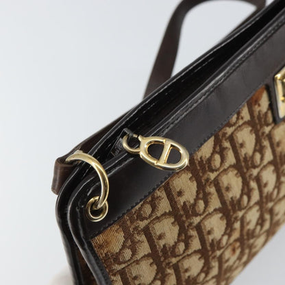 Christian Dior Vintage Trotter Shoulder Bag Canvas, BEIGE, CANVAS, Shoulder bag