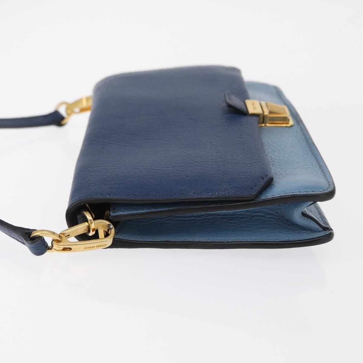 Miu Miu Shoulder Bag Leather, BLUE, LEATHER, Shoulder bag