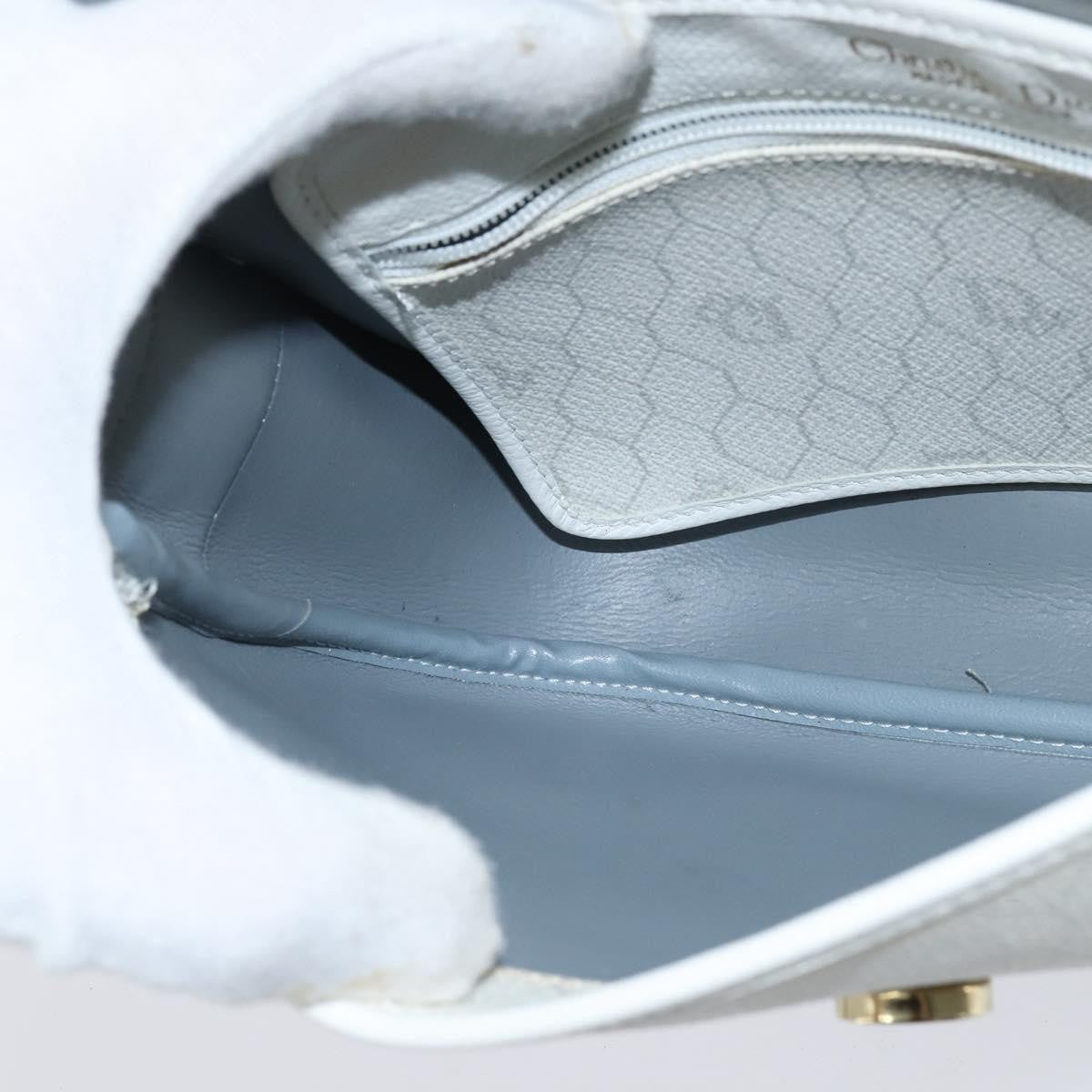 Christian Dior Vintage Honeycomb Flap Crossbody Bag Canvas and Leather, WHITE, CANVAS, Shoulder bag