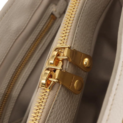 Miu Miu Phenix Convertible Tote Leather, WHITE, LEATHER, Handbag