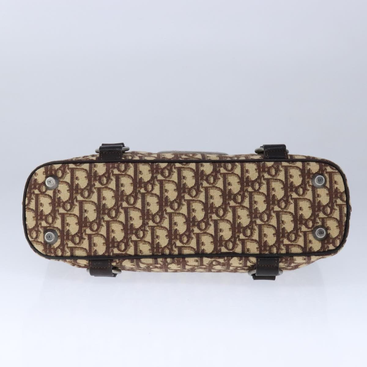 Christian Dior Vintage Trotter Handbag Canvas, BROWN, CANVAS, Handbag
