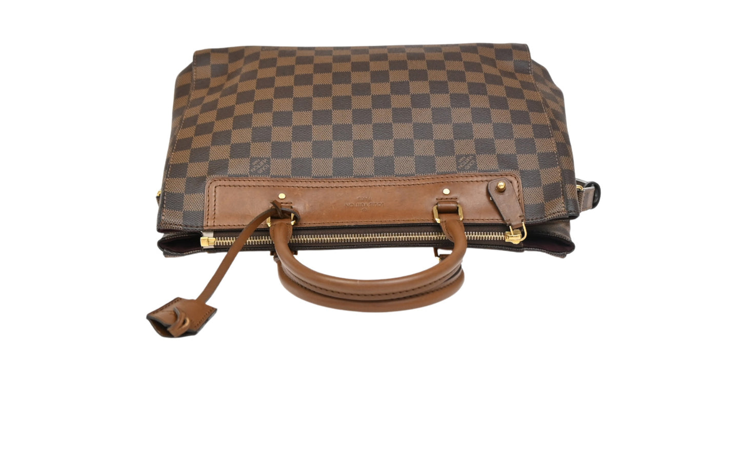Louis Vuitton Greenwich Bag Damier, BROWN, LEATHER, Handbag