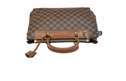 Louis Vuitton Greenwich Bag Damier, BROWN, LEATHER, Handbag