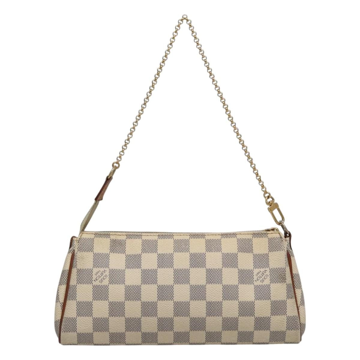 Louis Vuitton Eva Handbag Damier, BEIGE, CANVAS, Shoulder bag