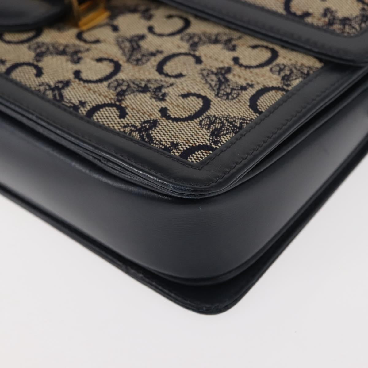 Celine C Sulky Shoulder bag Canvas and Leather, NAVY, CANVAS, Shoulder bag