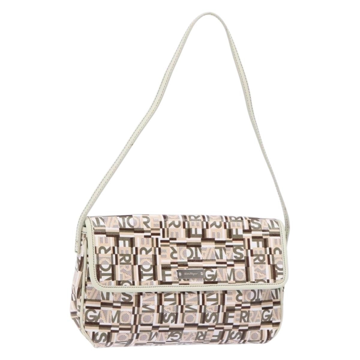 Salvatore Ferragamo Vintage clutch Bag Canvas, BEIGE, CANVAS, Clutche & pouche