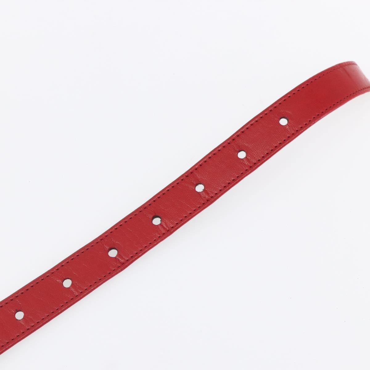 Chanel CC Round Button Belt Leather, RED, LEATHER, Belts