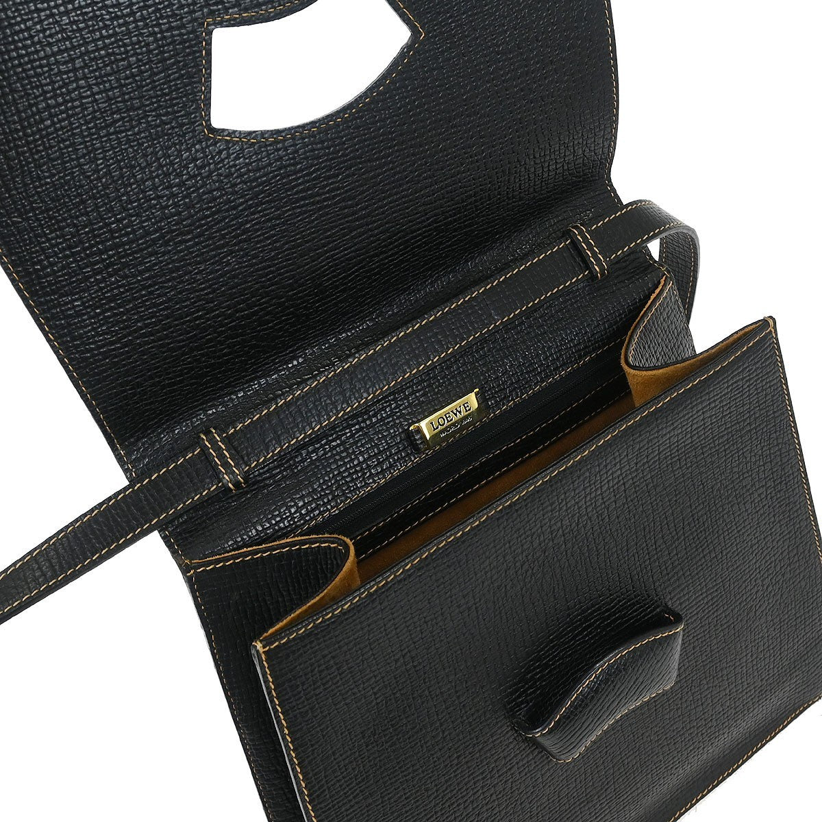 Loewe Barcelona Shoulder Bag Leather, BLACK, LEATHER, Handbag