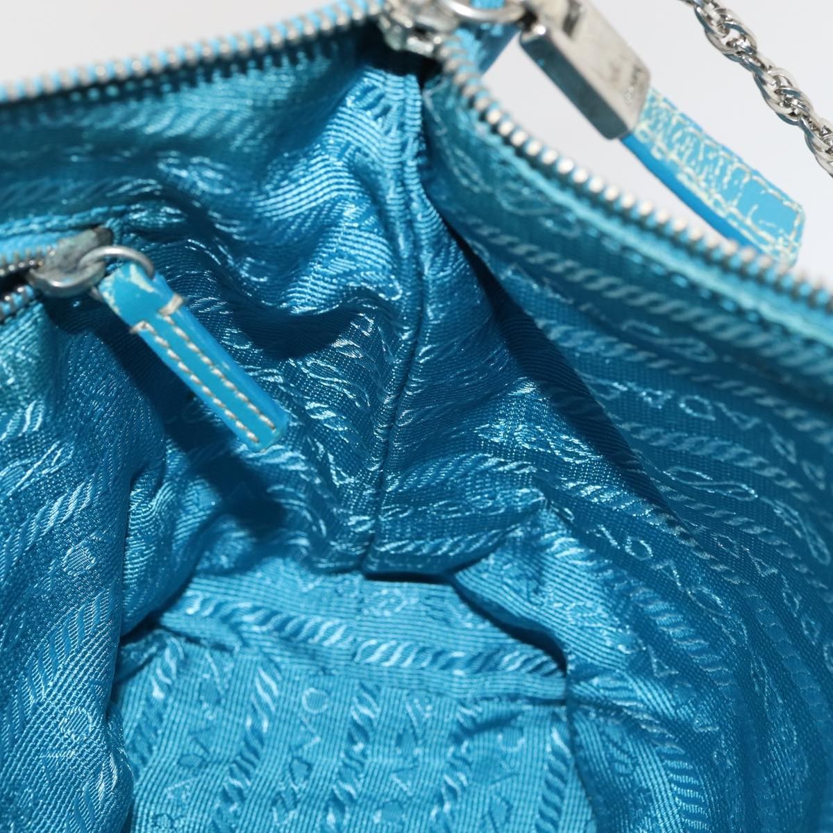 Prada Vintage Chain Shoulder Bag Tessuto, BLUE, NYLON, Shoulder bag