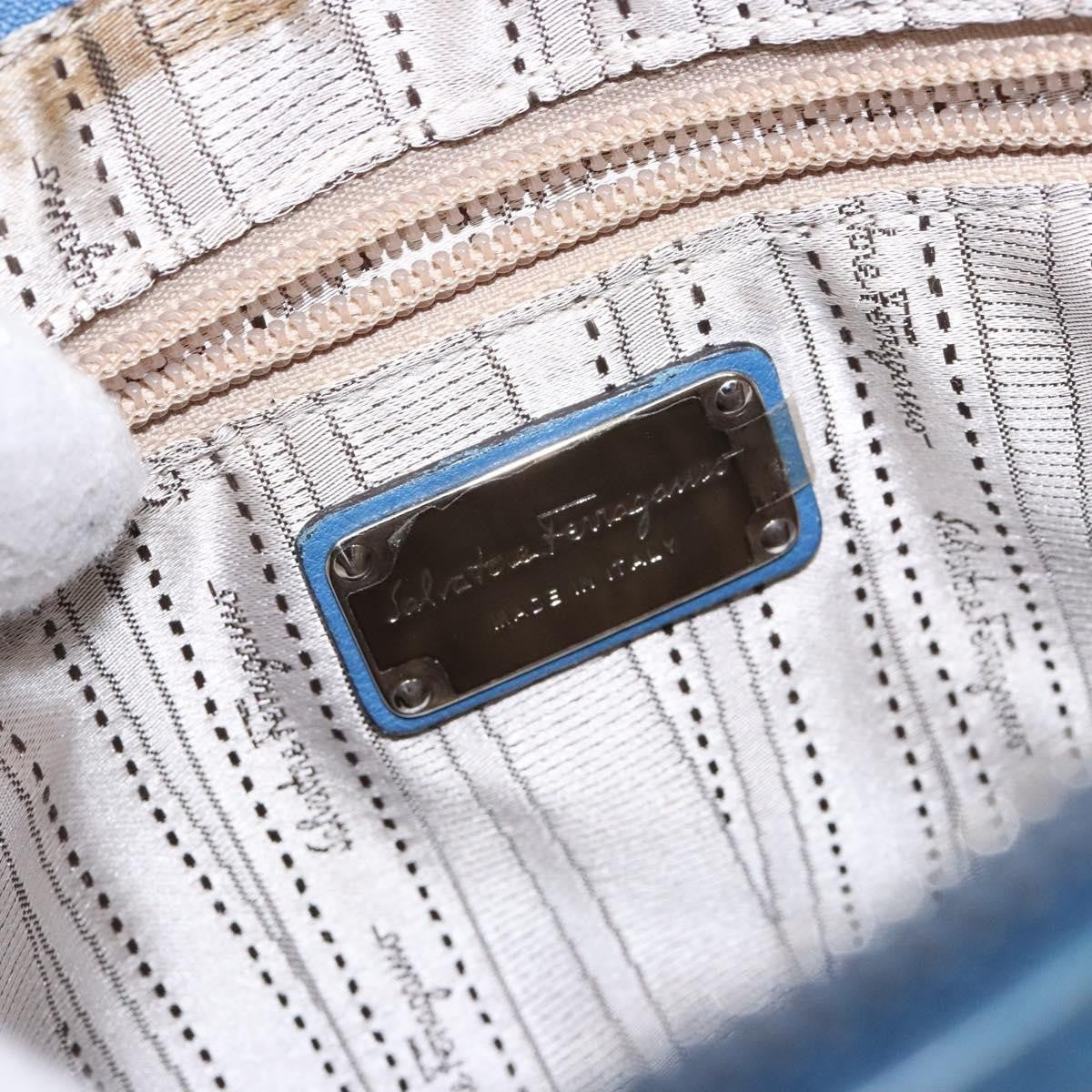 Salvatore Ferragamo Gancini Shoulder Bag Leather, BLUE, LEATHER, Shoulder bag