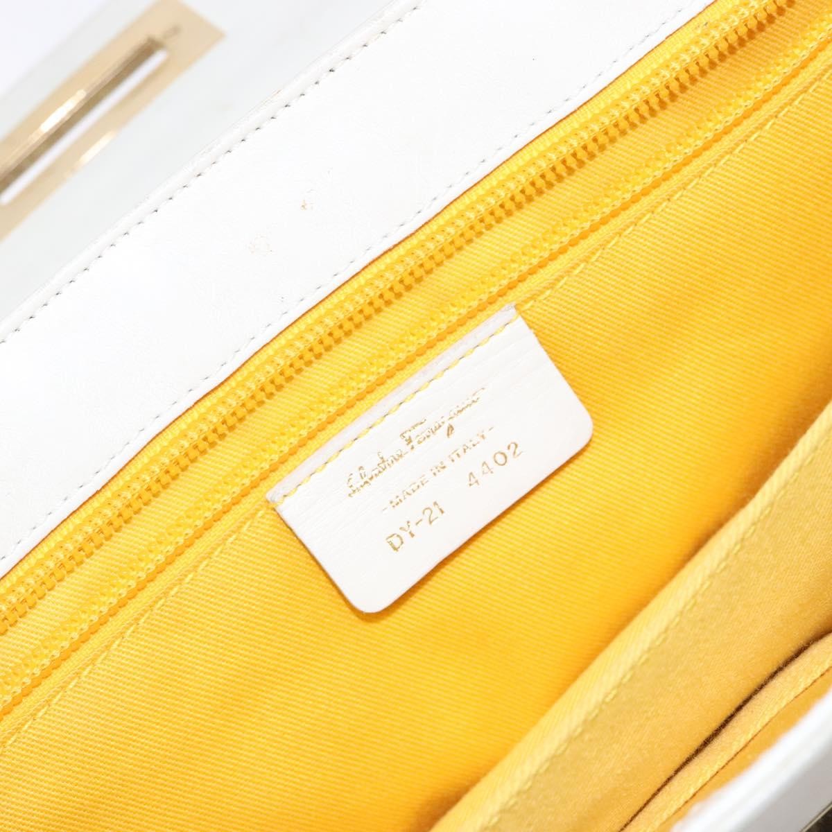 Salvatore Ferragamo Virna Satchel Leather, WHITE, LEATHER, Handbag