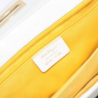 Salvatore Ferragamo Virna Satchel Leather, WHITE, LEATHER, Handbag