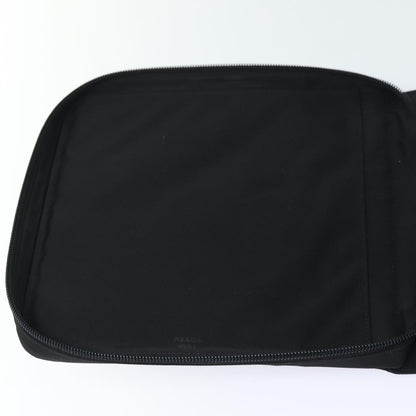Prada MiniDisc pouch Nylon, BLACK, NYLON, Clutche & pouche