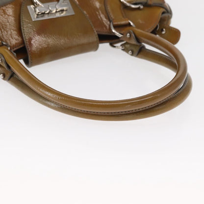 Salvatore Ferragamo Gancini handbag Suede, GREEN, SUEDE, Handbag