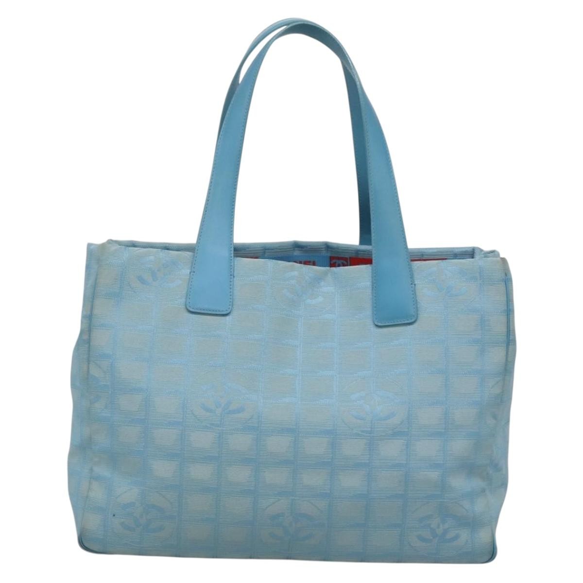 Chanel Travel Line Tote Nylon, BLUE, NYLON, Tote bag