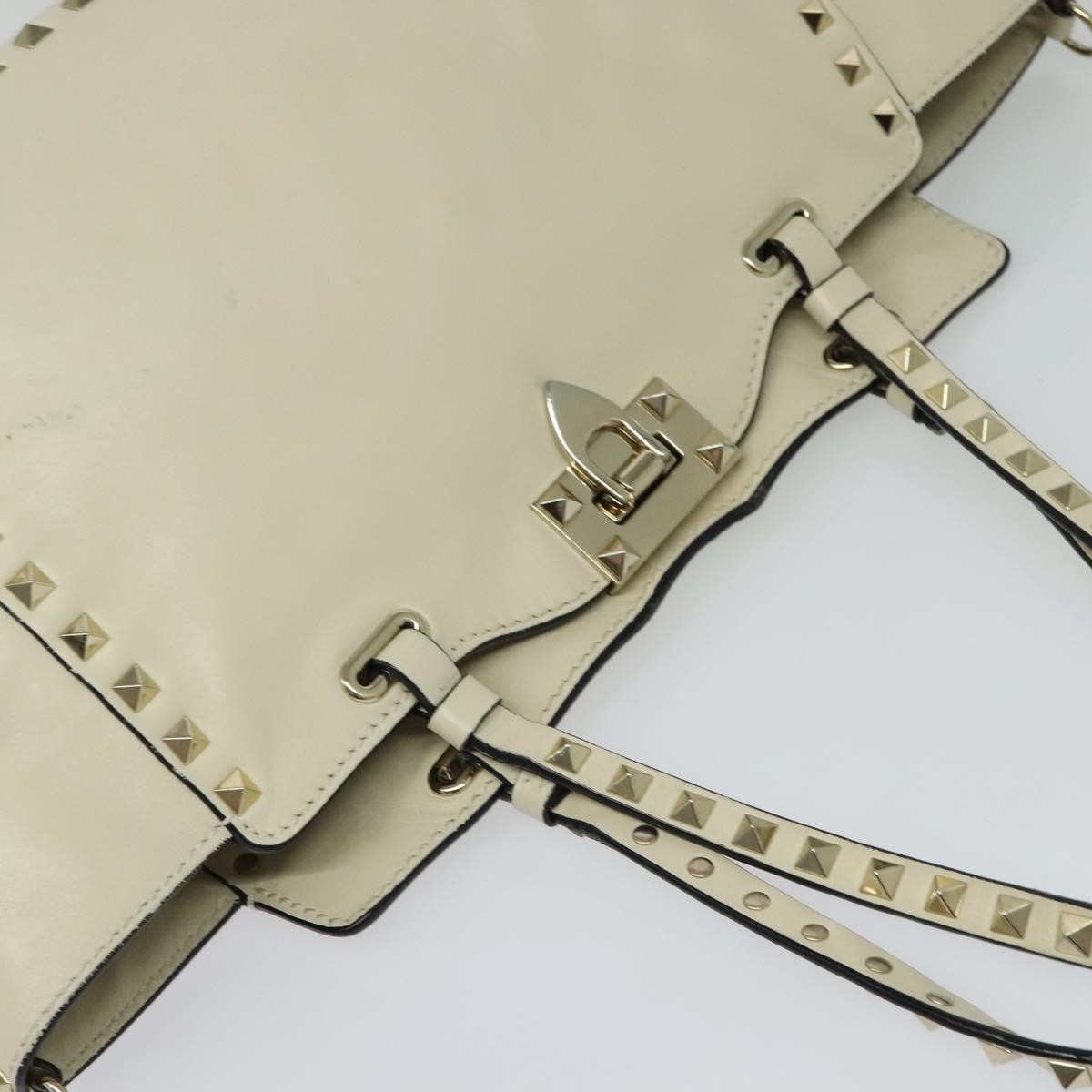 Valentino Garavani Rockstud Tote Soft Leather, WHITE, LEATHER, Tote bag