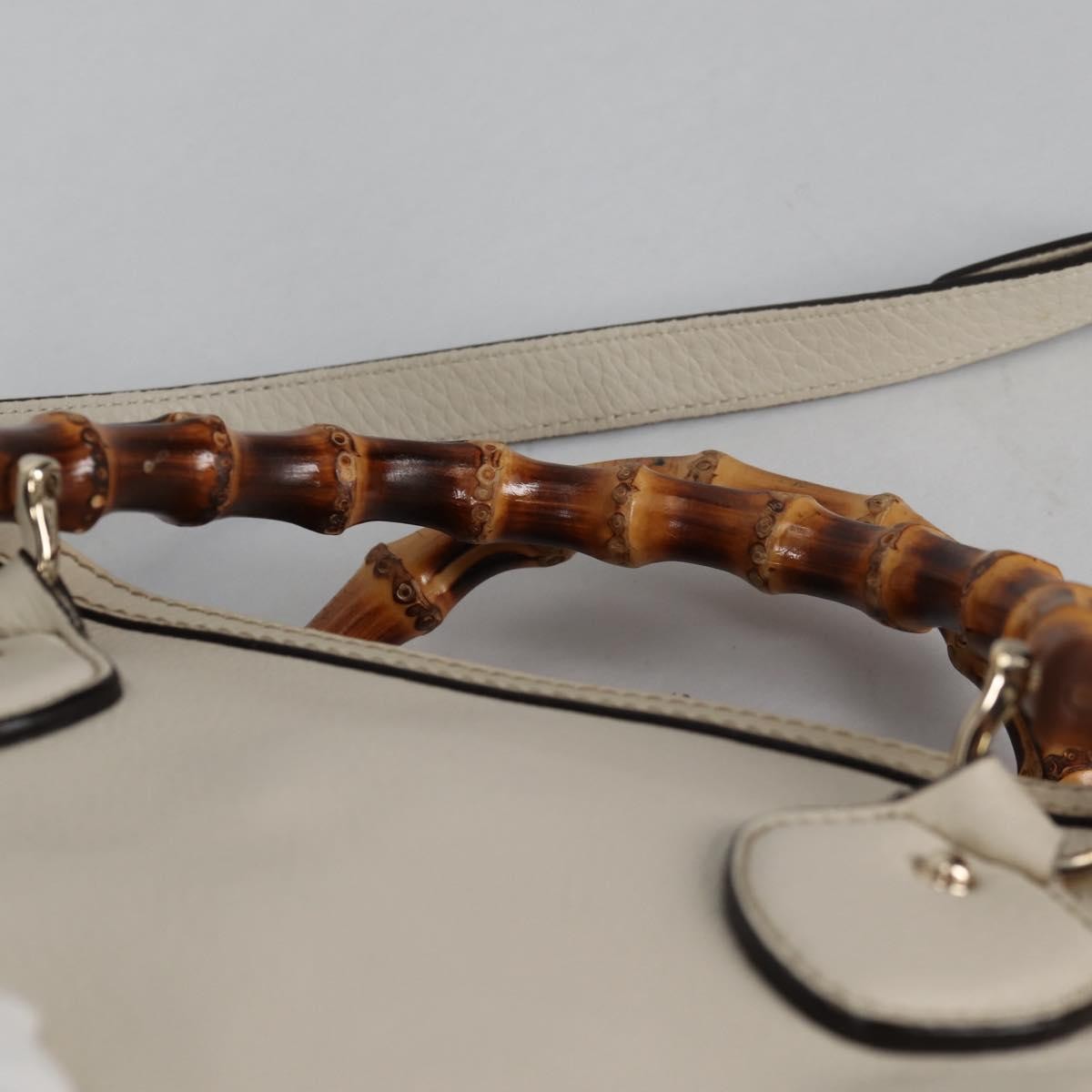 Gucci Diana Bamboo Top Handle Tote Leather, WHITE, LEATHER, Handbag