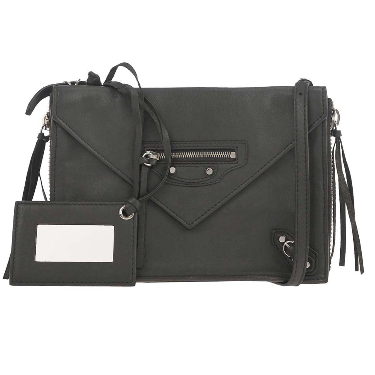 Balenciaga Papier Triple Zip Around Crossbody Bag Leather, GRAY, LEATHER, Shoulder bag