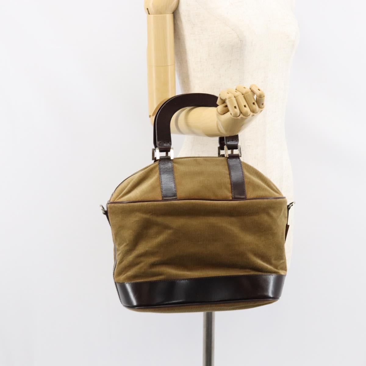 Fendi Vintage Top Handle Bag Velvet, BEIGE, VELVET, Handbag