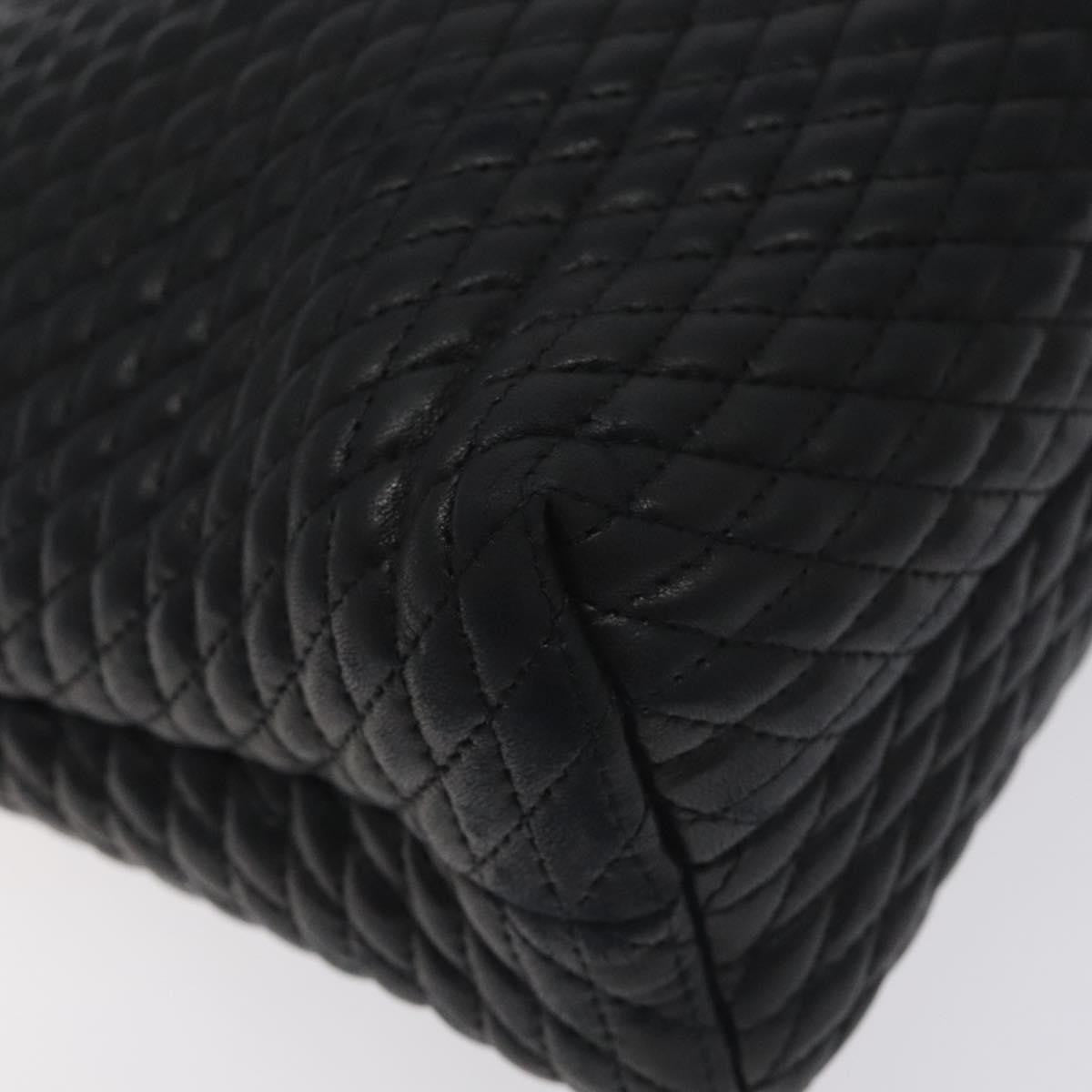 Bally Vintage Chain Shoulder Bag Quilted Leather, BLACK, LEATHER, Shoulder bag