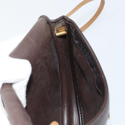 Christian Dior Vintage CD Flap Shoulder Bag Leather, BROWN, LEATHER, Shoulder bag