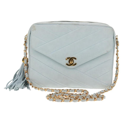 Chanel Vintage Camera bag Suede, BLUE, SUEDE, Crossbody bag