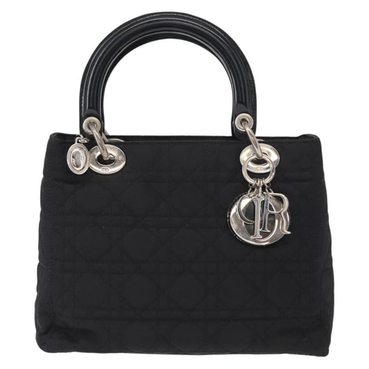 Christian Dior Vintage Lady Dior Bag Cannage Quilt Nylon, BLACK, NYLON, Handbag