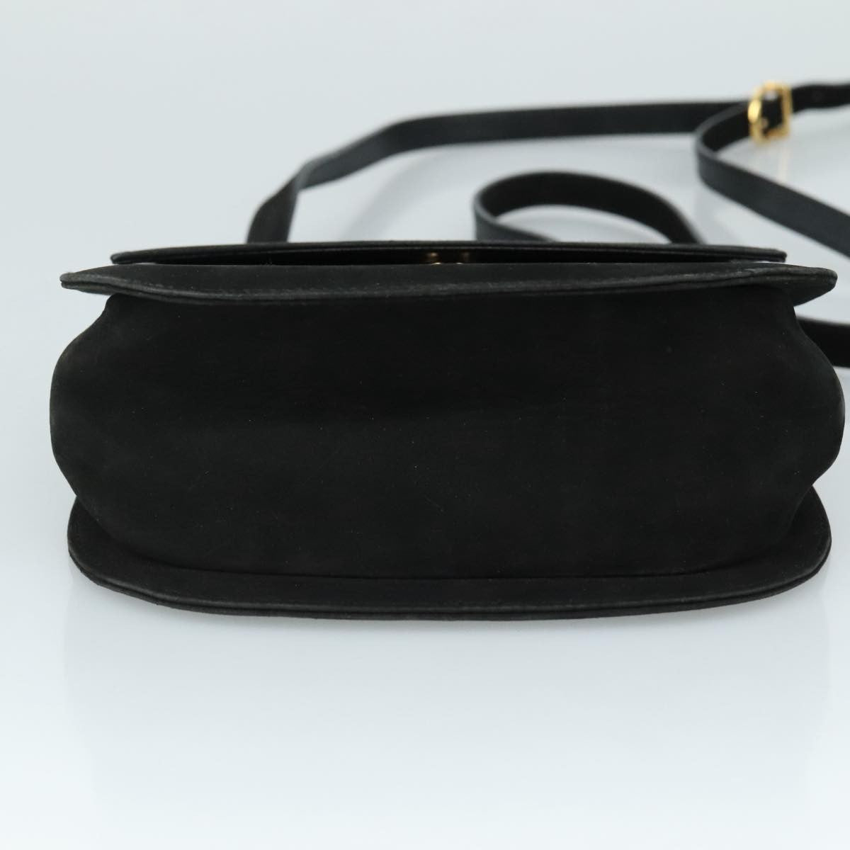 Salvatore Ferragamo Gancini Shoulder Bag Suede, BLACK, SUEDE, Shoulder bag