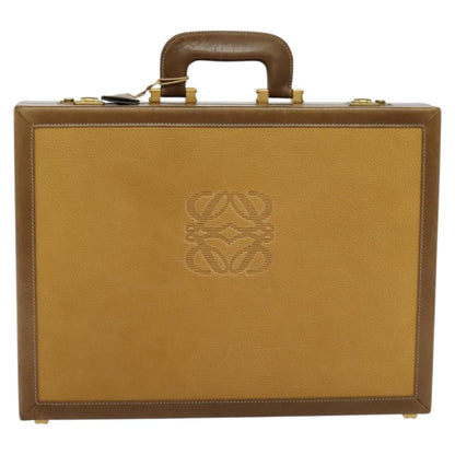 Loewe Anagram Business Leather, BEIGE, LEATHER, Briefcase