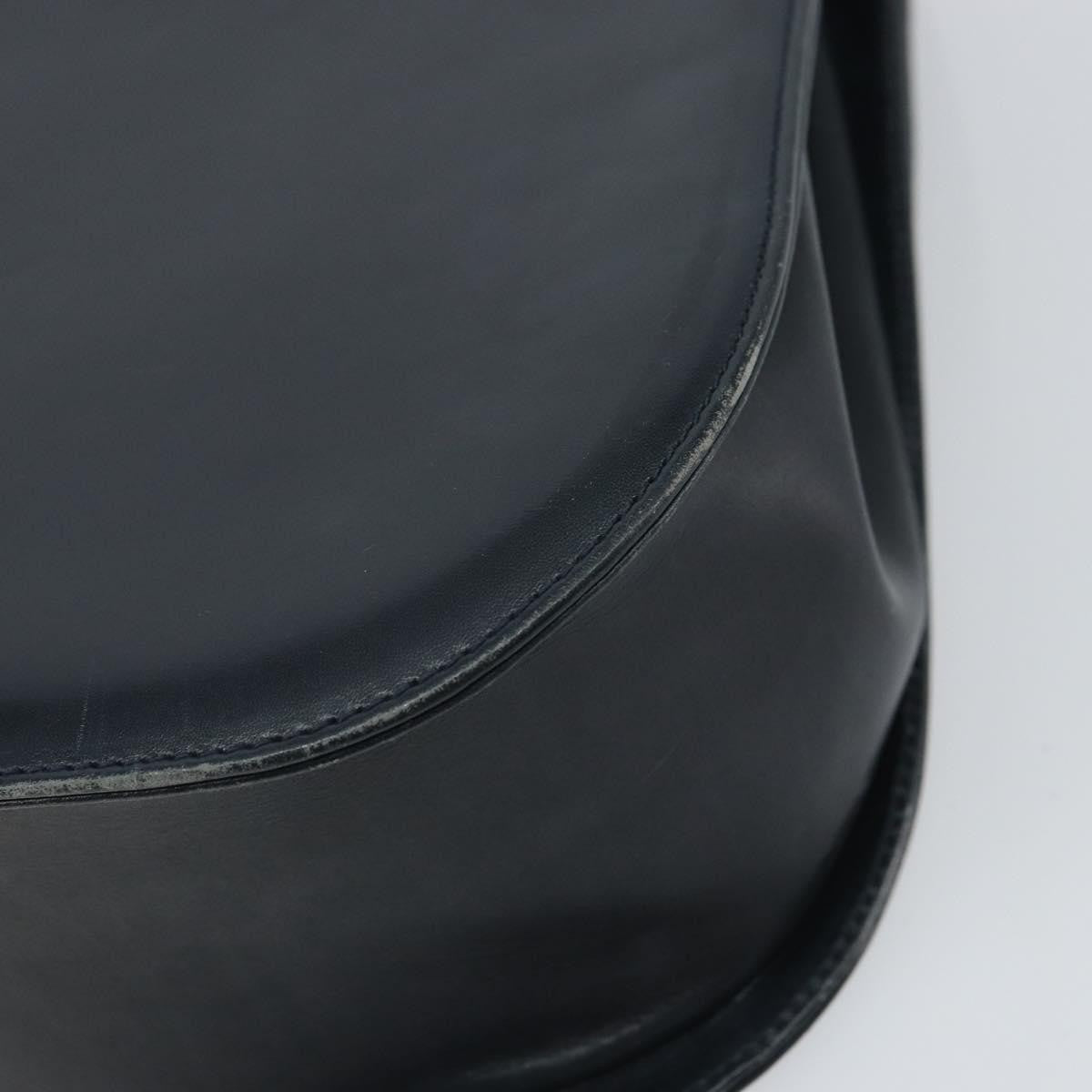 Salvatore Ferragamo Gancini Shoulder Bag Leather, NAVY, LEATHER, Shoulder bag