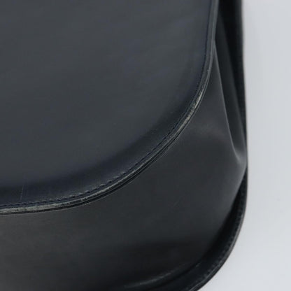 Salvatore Ferragamo Gancini Shoulder Bag Leather, NAVY, LEATHER, Shoulder bag