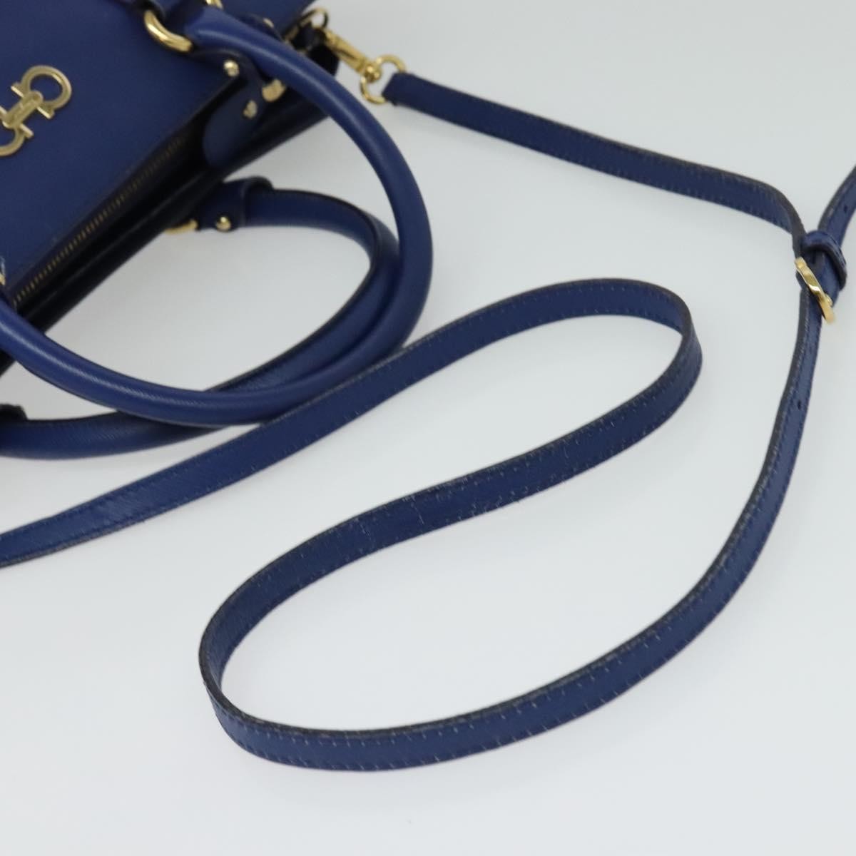 Salvatore Ferragamo Beky Tote Saffiano Leather, BLUE, LEATHER, Tote bag