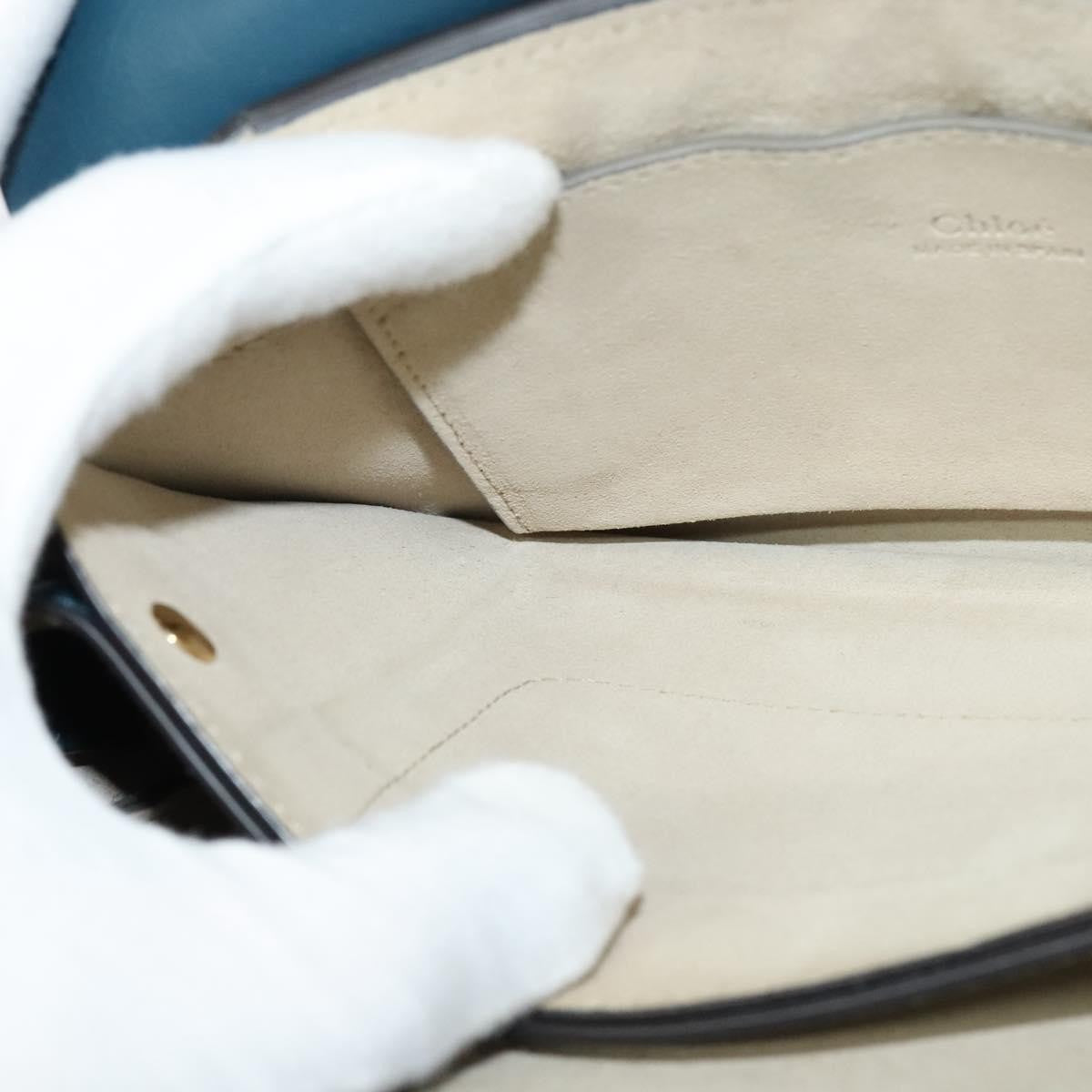 Chloe Faye Shoulder Bag Leather and Suede, TURQUOISE, SUEDE, Shoulder bag