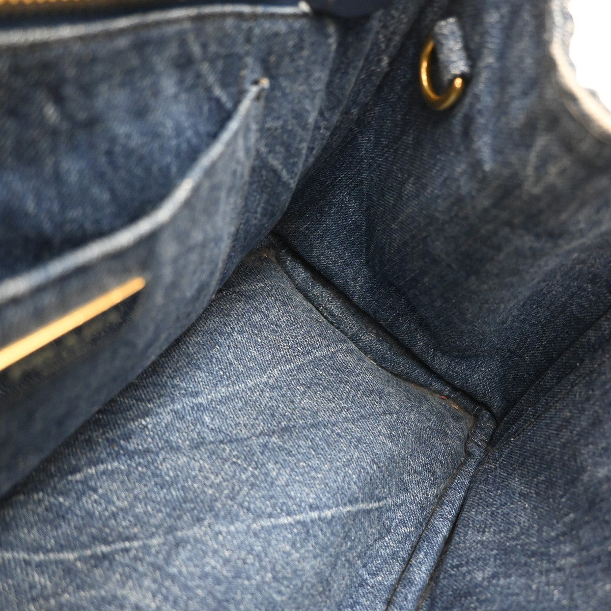 Prada Canapa Open Tote Denim, BLUE, DENIM_JEANS, Tote bag