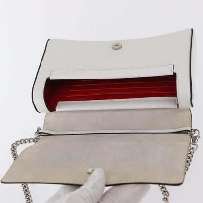 Christian Louboutin Rubylou Clutch Leather, WHITE, LEATHER, Shoulder bag