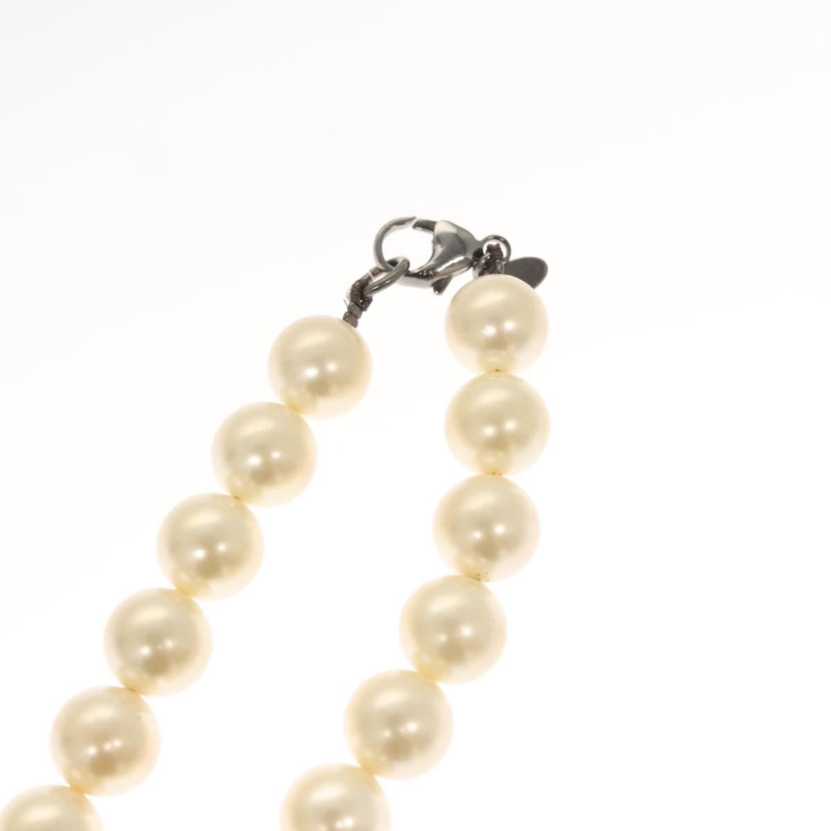 Chanel CC Pearl Necklace Faux Pearls and Metal, WHITE, METAL, Necklace