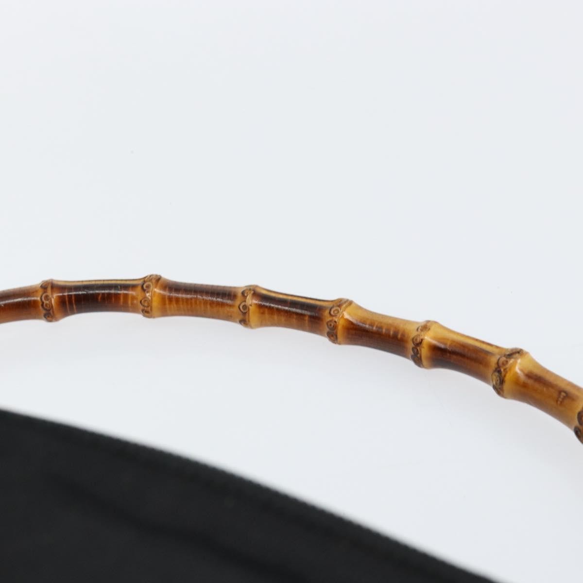 Gucci Vintage Bamboo Handle Bag Nylon, BLACK, NYLON, Handbag