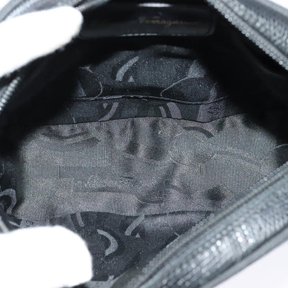 Salvatore Ferragamo Vala Shoulder Bag Leather, BLACK, LEATHER, Shoulder bag