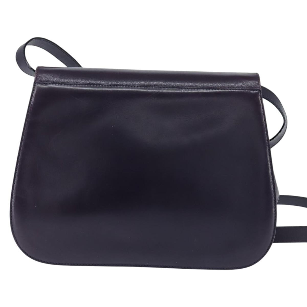 Salvatore Ferragamo Gancini Shoulder Bag Leather, NAVY, LEATHER, Shoulder bag