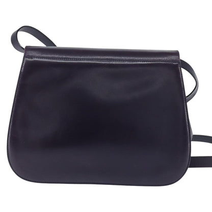 Salvatore Ferragamo Gancini Shoulder Bag Leather, NAVY, LEATHER, Shoulder bag