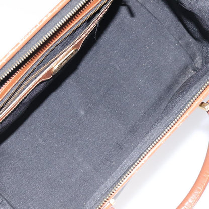 Fendi Vintage Pequin Boston Bag Coated Canvas, BROWN, CANVAS, Handbag