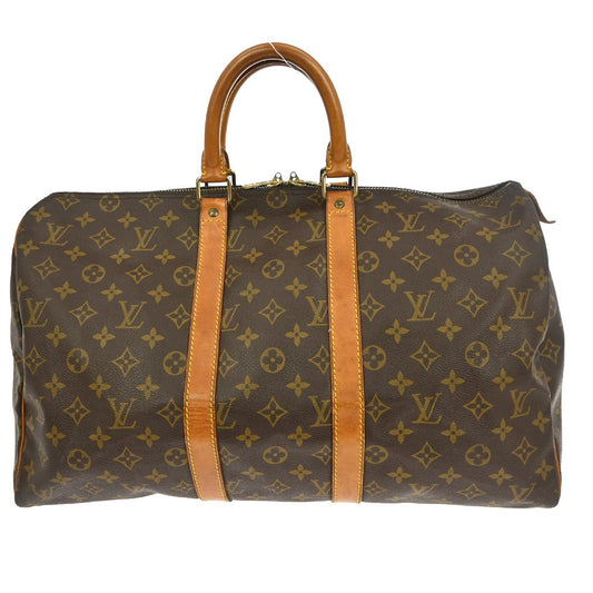 Louis Vuitton Keepall Bag Monogram Canvas, BROWN, CANVAS, Travel bag
