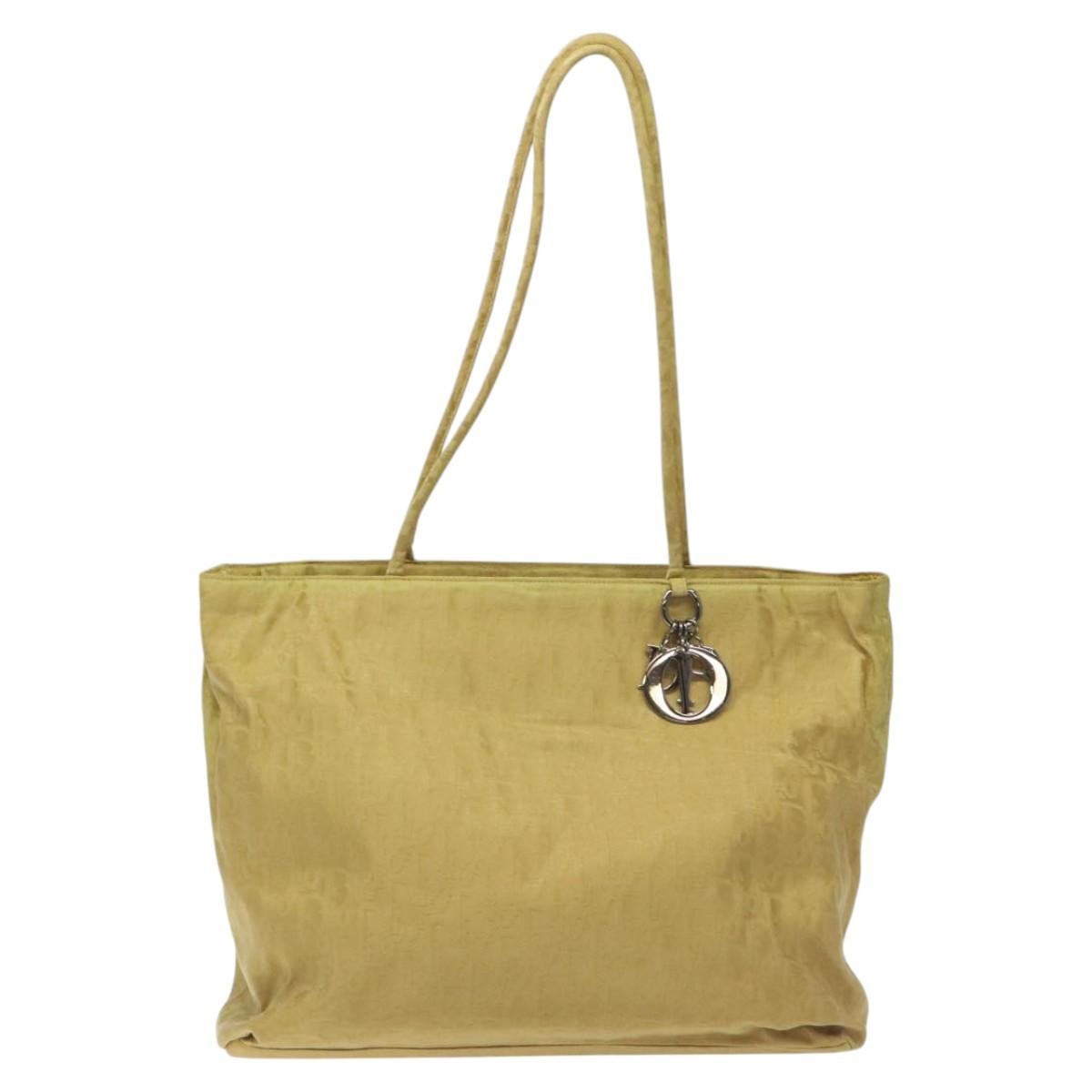 Christian Dior Vintage Trotter Open Tote Diorissimo Canvas, YELLOW, CANVAS, Tote bag