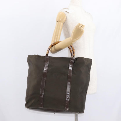 Gucci Bamboo tote bag Nylon, KHAKI, NYLON, Tote bag
