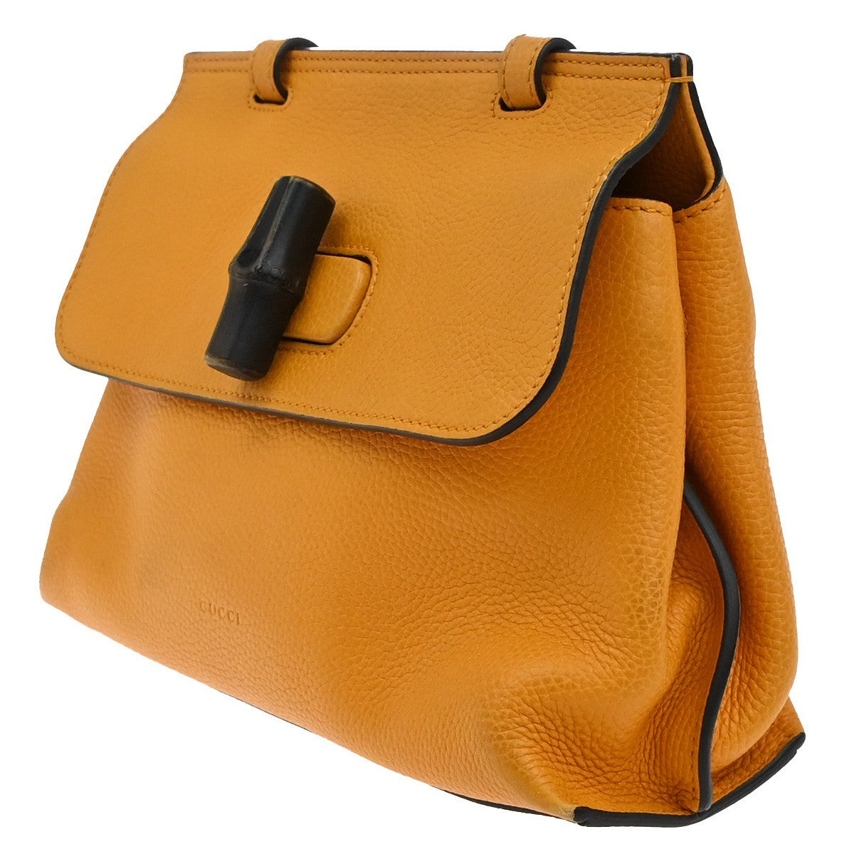 Gucci Bamboo Daily Top Handle Bag Leather, Orange, Leather, Handbag