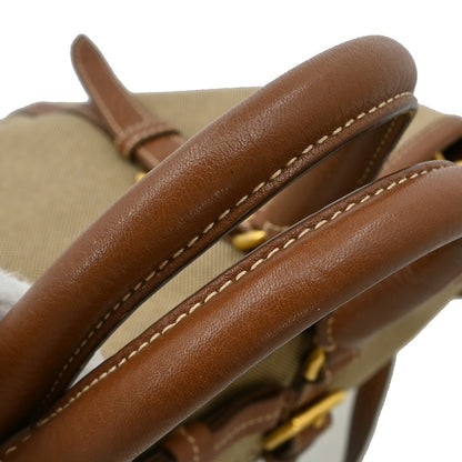 Prada Logo Convertible Tote Canvas with Leather, BEIGE, CANVAS, Tote bag