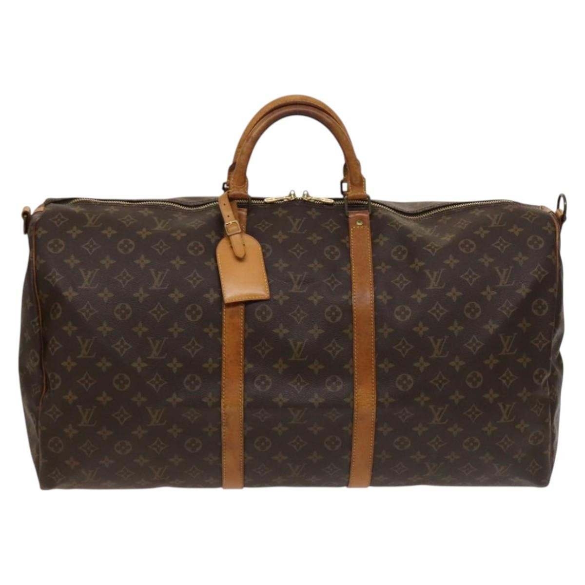 Louis Vuitton Keepall Bandouliere Bag Monogram Canvas, BROWN, CANVAS, Travel bag