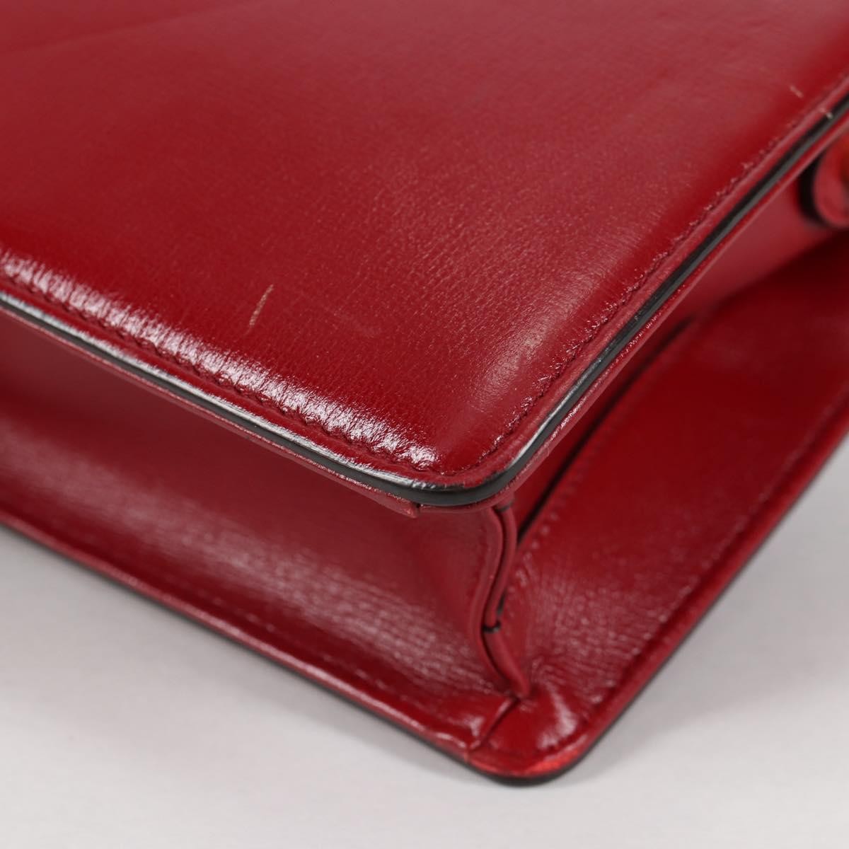 Gucci GG Ring Shoulder Bag Leather, RED, LEATHER, Shoulder bag