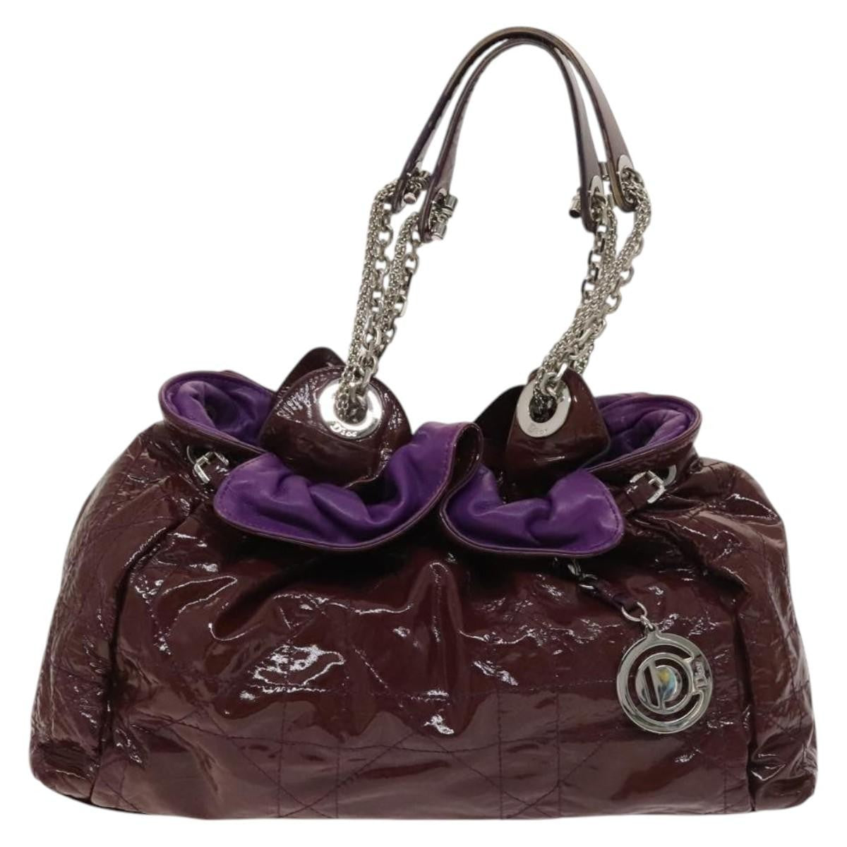Christian Dior Le Trente Bag Cannage Quilt Patent, PURPLE, PATENT_LEATHER, Shoulder bag